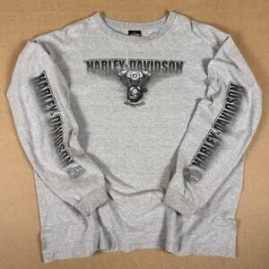 Vintage Harley Davidson Long Sleeve Motorcycle Brighton Michigan Shirt 2XL